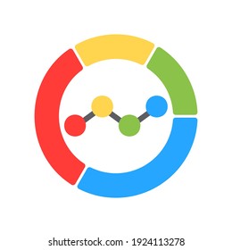 Pie chart icon vector illustration in flat style about marketing and growth for any projects, use for website mobile app presentation