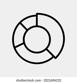Pie chart icon vector illustration in line style for any projects, use for website mobile app presentation