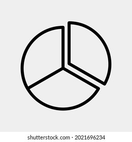 Pie chart icon vector illustration in line style for any projects, use for website mobile app presentation