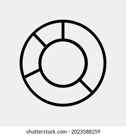 Pie chart icon vector illustration in line style for any projects, use for website mobile app presentation