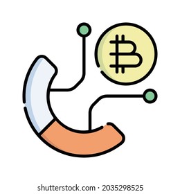 Pie Chart Icon Vector Illustration. Flat Outline Cartoon. Cryptocurrency Market Icon Concept Isolated Premium Vector