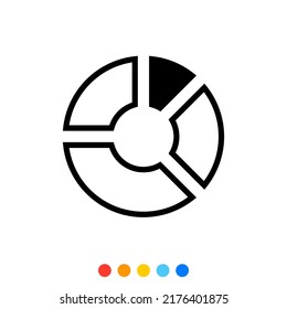 Pie chart icon, Vector and Illustration.