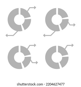 icono de gráfico circular, ilustración vectorial
