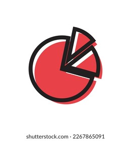 Pie chart icon. Vector illustration. Flat design style eps 10