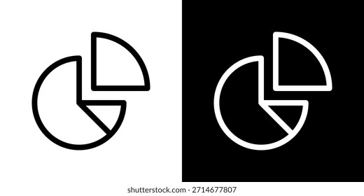 Ilustración vectorial de icono de gráfico circular. Diseño De Línea Fresca Construido Para Una Flexibilidad Creativa En Versiones Claras Y Oscuras.