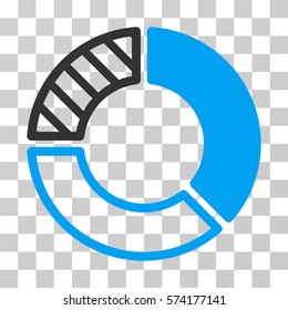 Pie Chart icon. Vector illustration style is flat iconic bicolor symbol, blue and gray colors, transparent background. Designed for web and software interfaces.