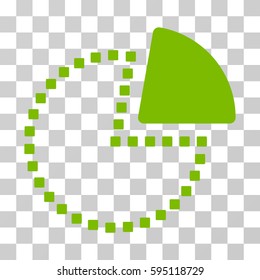 Pie Chart icon. Vector illustration style is flat iconic symbol, eco green color, transparent background. Designed for web and software interfaces.