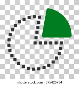 Pie Chart icon. Vector illustration style is flat iconic bicolor symbol, green and gray colors, transparent background. Designed for web and software interfaces.