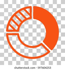 Pie Chart icon. Vector illustration style is flat iconic symbol, orange color, transparent background. Designed for web and software interfaces.