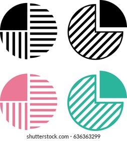 Ilustración vectorial de iconos de gráfico circular