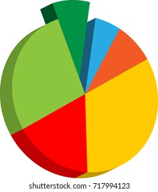 Ilustración vectorial de iconos de gráfico circular