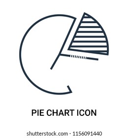 Pie chart icon vector isolated on white background, Pie chart transparent sign , outline thin symbols or linear analytics