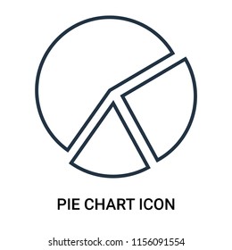 Pie chart icon vector isolated on white background, Pie chart transparent sign , outline thin symbols or linear analytics
