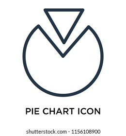 Pie chart icon vector isolated on white background, Pie chart transparent sign , linear pictogram or outline logo design in lined style