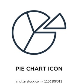 Pie chart icon vector isolated on white background, Pie chart transparent sign , linear pictogram or outline logo design in lined style