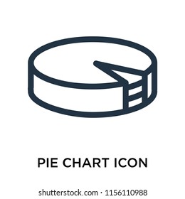 Pie chart icon vector isolated on white background, Pie chart transparent sign , thin symbol or stroke element design in outline style