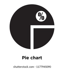Pie chart icon vector isolated on white background, logo concept of Pie chart sign on transparent background, filled black symbol