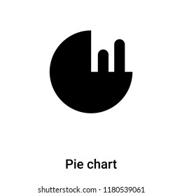Pie chart icon vector isolated on white background, logo concept of Pie chart sign on transparent background, filled black symbol