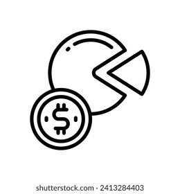 pie chart icon. vector line icon for your website, mobile, presentation, and logo design.