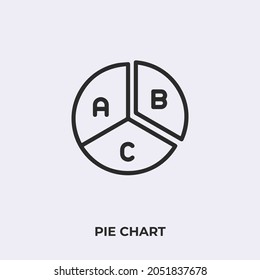 pie chart icon vector. Linear style sign for mobile concept and web design. pie chart symbol illustration. Pixel vector graphics - Vector.