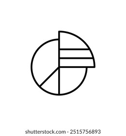 Pie Chart Icon Vector - Modern Minimalist Flat Design for Business Data Visualization, Financial Reports, Statistics Display, Infographic Elements, Corporate Presentations, Marketing Analysis