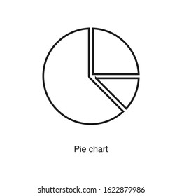 Pie chart icon vector on white background. Analytics black icon illustration