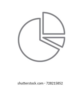 Pie chart icon vector. Pie chart outline style design