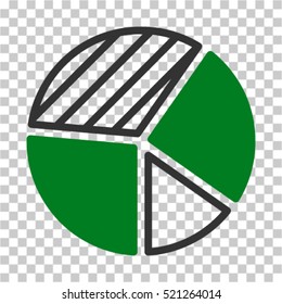 Pie Chart icon. Vector pictograph style is a flat symbol, color, chess transparent background. Designed for software and web interface toolbars and menus.