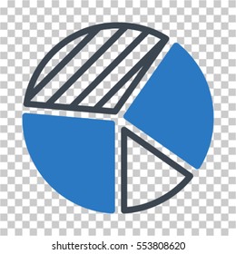 Pie Chart icon. Vector pictograph style is a flat symbol, color, chess transparent background. Designed for software and web interface toolbars and menus.