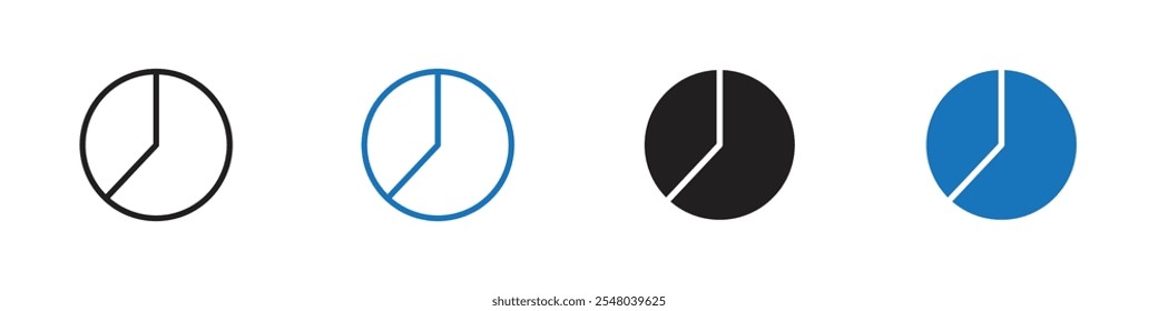 Pie chart icon Vector set outline