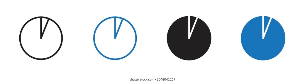 Ícone do gráfico de pizza Estrutura de tópicos do conjunto de vetores
