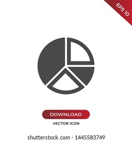 Pie chart icon vector. Simple pie chart sign in modern design style for web site and mobile app. EPS10