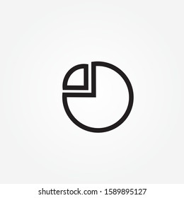 Pie chart icon vector, solid logo illustration, pictogram isolated on white