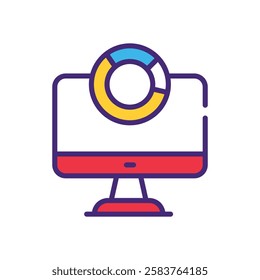 Pie Chart icon vector stock illustration