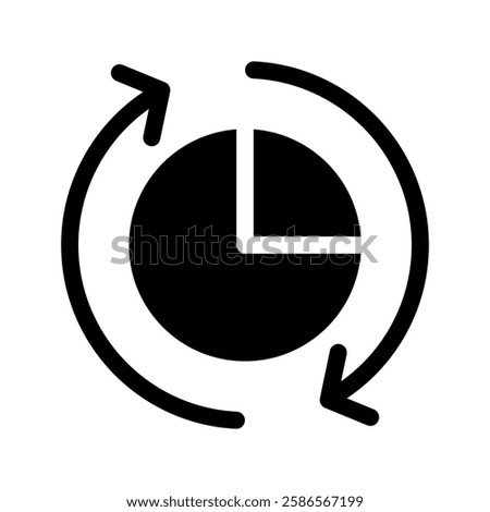 Pie Chart Icon Vector Symbol Design Illustration