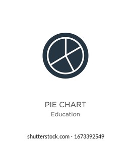 Pie chart icon vector. Trendy flat pie chart icon from education collection isolated on white background. Vector illustration can be used for web and mobile graphic design, logo, eps10
