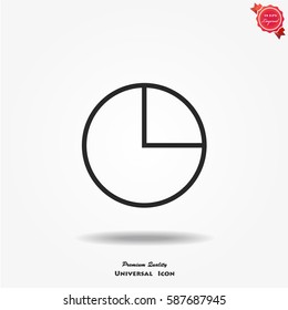 Pie Chart Icon vector in trendy flat style isolated on background