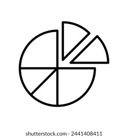 pie chart icon with white background vector stock illustration