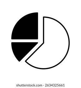 Pie Chart icon with white background vector stock illustration