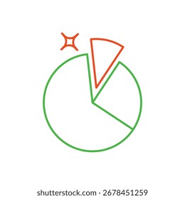 Icono de gráfico circular con fondo blanco Ilustración de stock de Vector