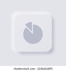 Pie-Chart-Icon, White Neumorphism Soft UI Design for Web Design, Application UI und mehr, Button, Vector.