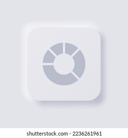 Pie chart icon, White Neumorphism soft UI Design for Web design, Application UI and more, Button, Vector.