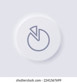 Pie chart icon, White Neumorphism soft UI Design for Web design, Application UI and more, Button, Vector.