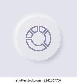 Pie chart icon, White Neumorphism soft UI Design for Web design, Application UI and more, Button, Vector.