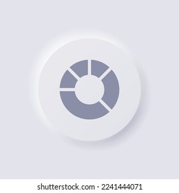 Pie-Chart-Icon, White Neumorphism Soft UI Design for Web Design, Application UI und mehr, Button, Vector.