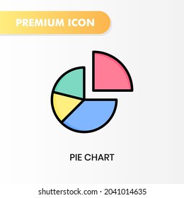 pie chart icon for your website design, logo, app, UI. Vector graphics illustration and editable stroke. pie chart icon lineal color design.