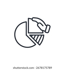 pie chart icon.Editable stroke.linear style sign for use web design,logo.Symbol illustration.