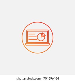 Pie chart icon.gradient illustration isolated vector sign symbol