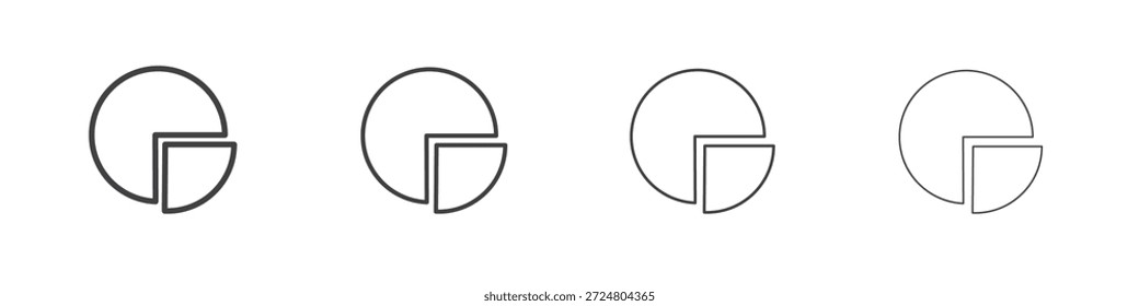 Tortendiagramm-Symbole für Grafik- und Webdesign.