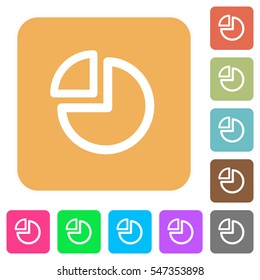 Pie chart icons on rounded square vivid color backgrounds.